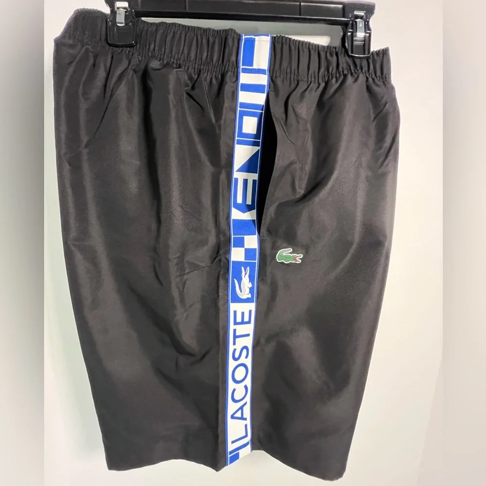 LACOSTE Athletic Pull-on Fully Lined Shorts w/side pockets & Logo Side Bands - Picture 6 of 16